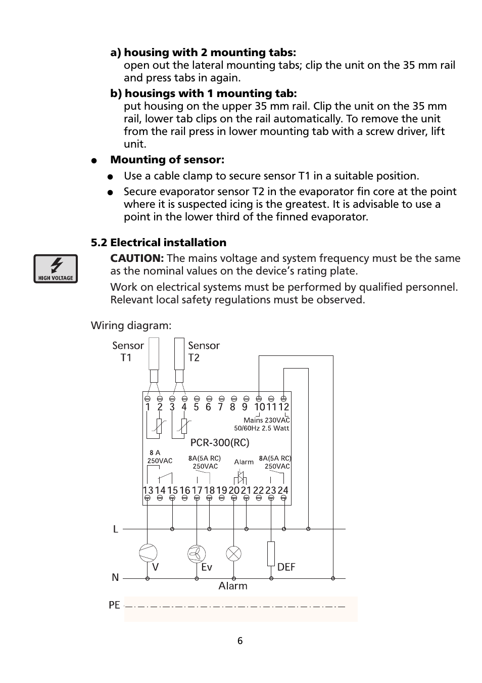 Honeywell ELECTRONIC REFRIGERATION CONTROL PCR-300 User Manual | Page 6 / 20