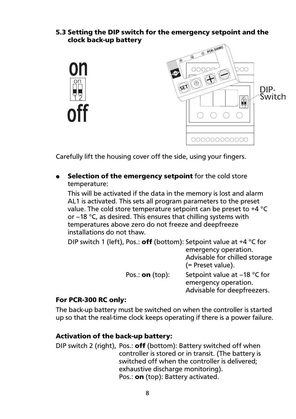 Honeywell ELECTRONIC REFRIGERATION CONTROL PCR-300 User Manual | Page 8 / 20