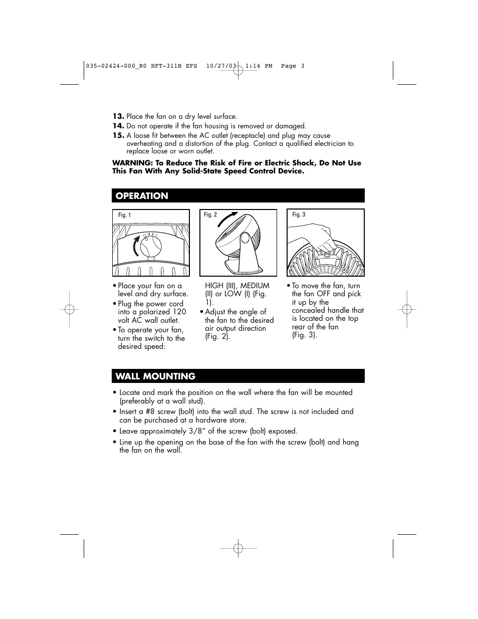 Honeywell HFT-311B User Manual | Page 3 / 15