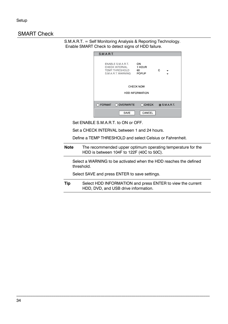 Smart check | Honeywell HRDPX User Manual | Page 34 / 104