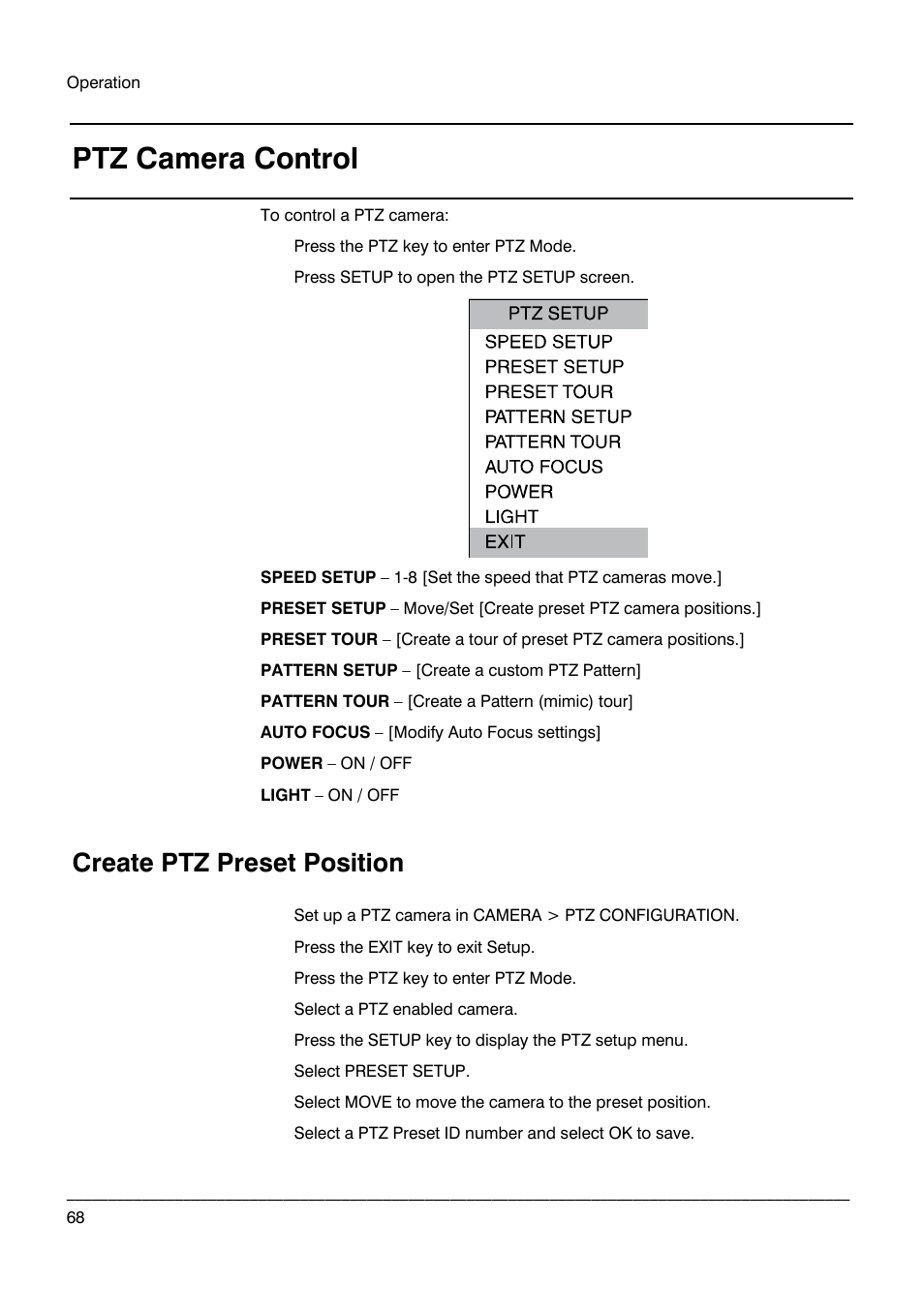 Ptz camera control, Create ptz preset position | Honeywell HRDPX User Manual | Page 68 / 104
