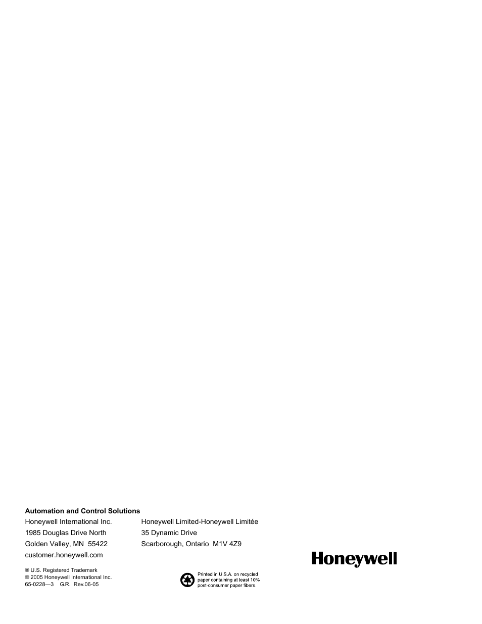 Honeywell 7800 User Manual | Page 8 / 8