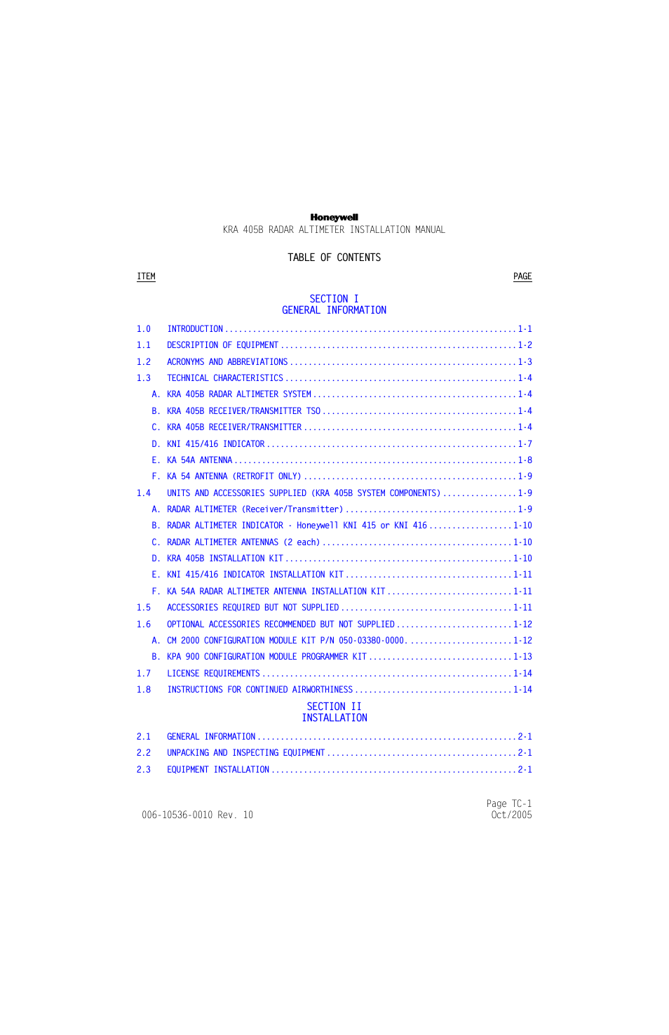 Honeywell KA 54 User Manual | Page 5 / 77