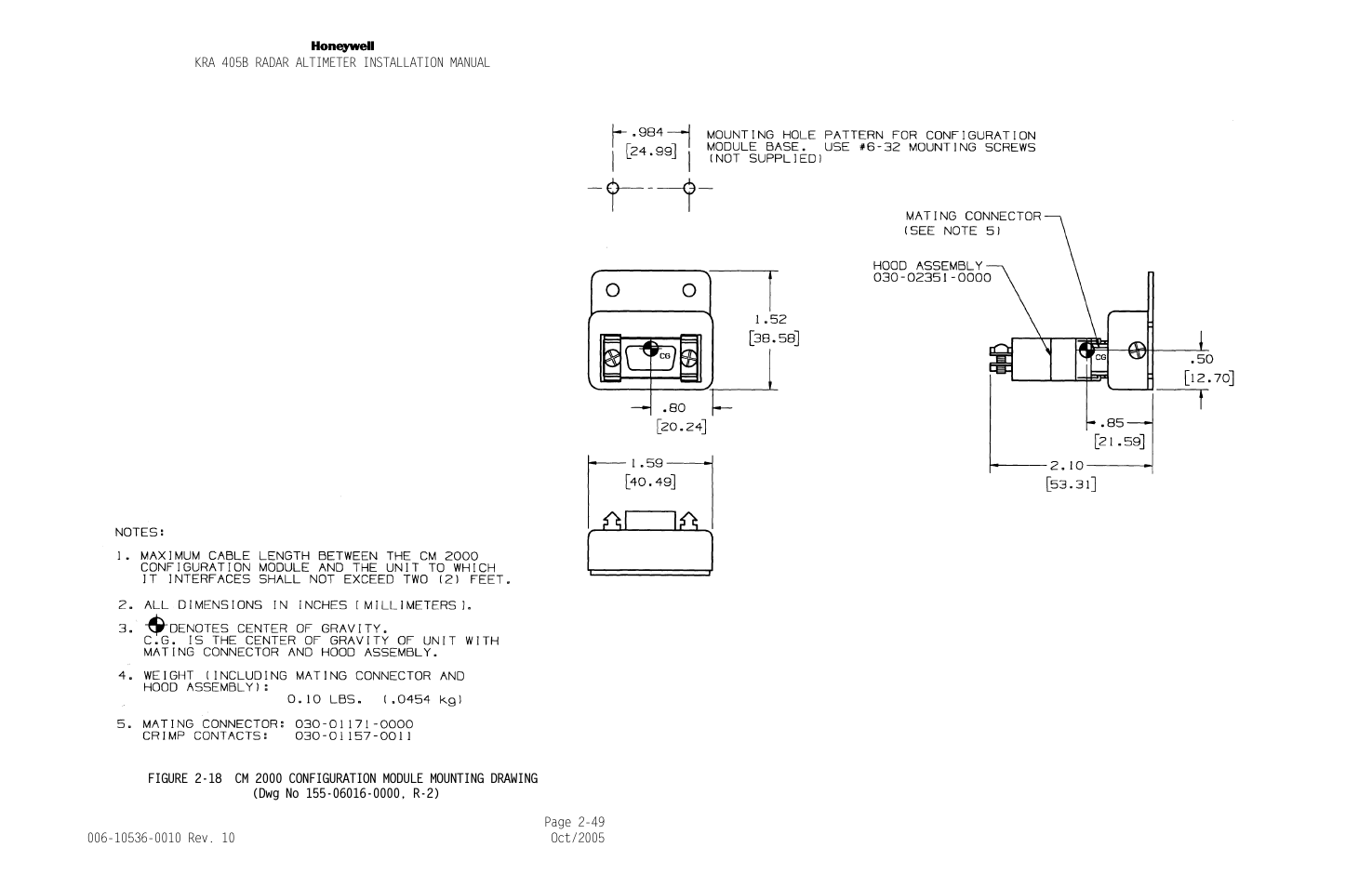 Figure 2-18, Cm 2000 configuration module mounting drawing -49, Refer to | Honeywell KA 54 User Manual | Page 65 / 77