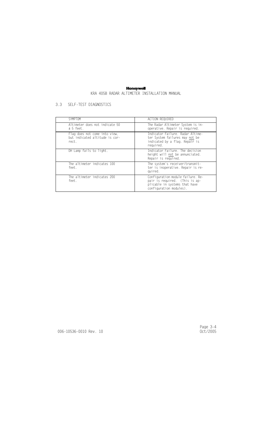 3 self-test diagnostics, Self-test diagnostics -4 | Honeywell KA 54 User Manual | Page 69 / 77