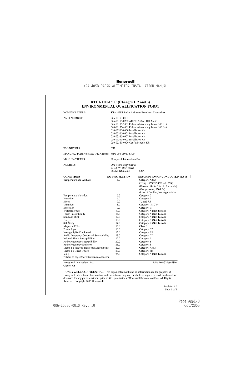 Honeywell KA 54 User Manual | Page 74 / 77