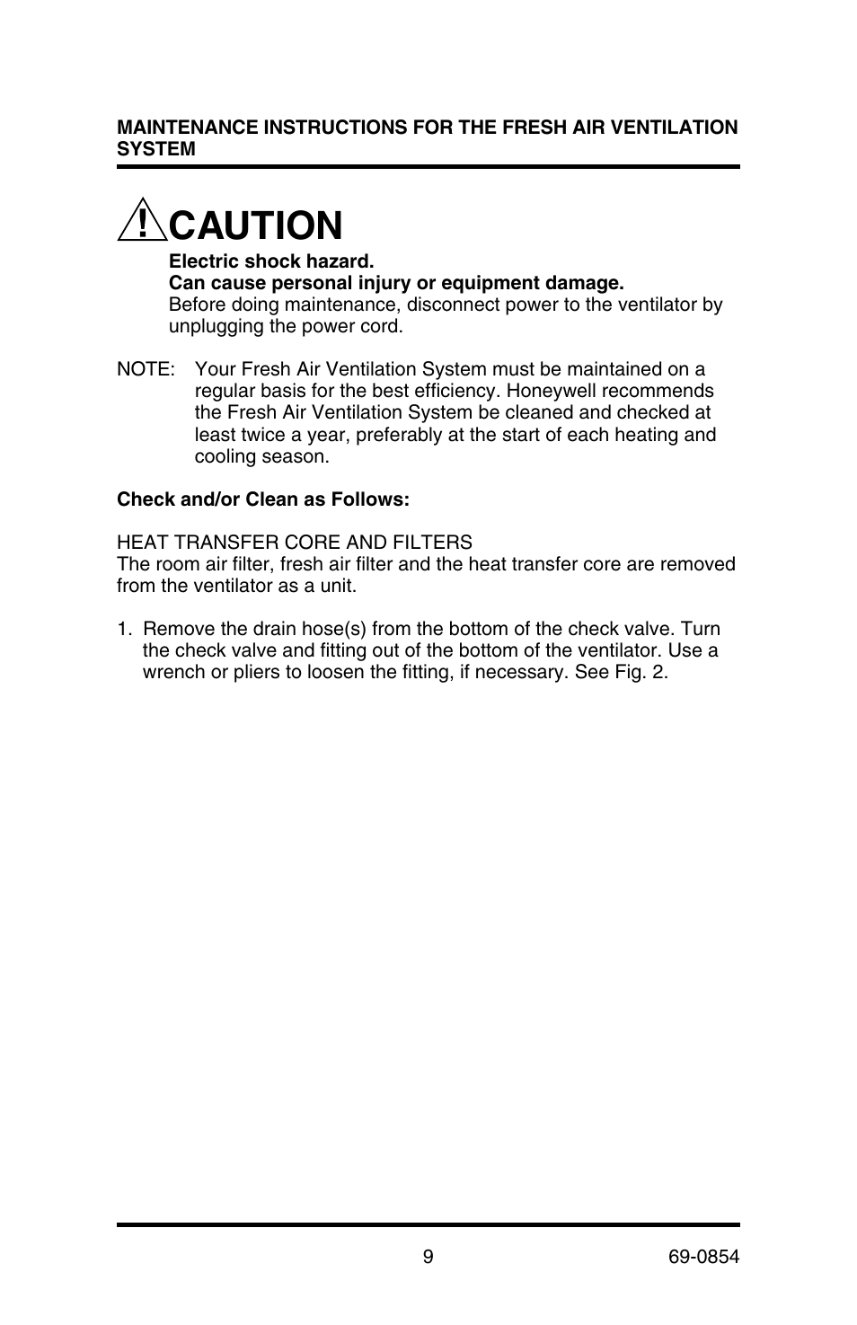Caution | Honeywell HR230 User Manual | Page 11 / 16