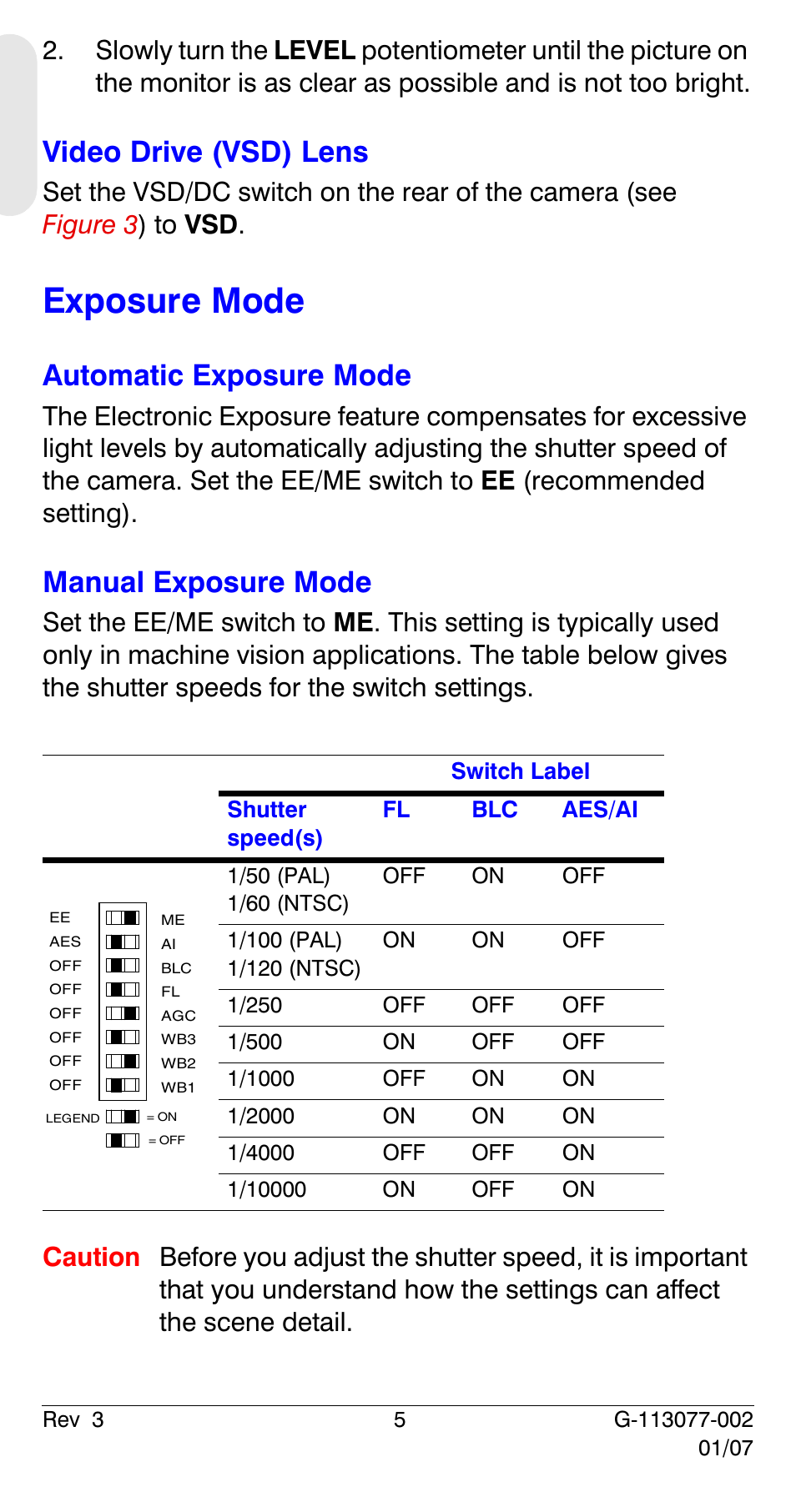 Exposure mode, Video drive (vsd) lens, Automatic exposure mode | Manual exposure mode | Honeywell HCC334L User Manual | Page 10 / 120