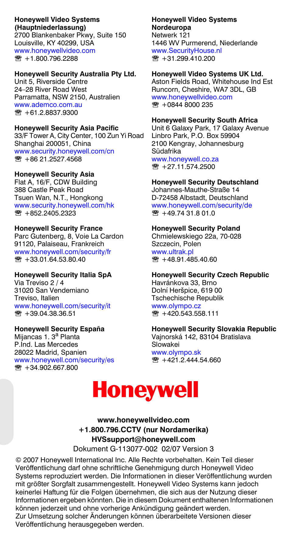 Honeywell HCC334L User Manual | Page 100 / 120