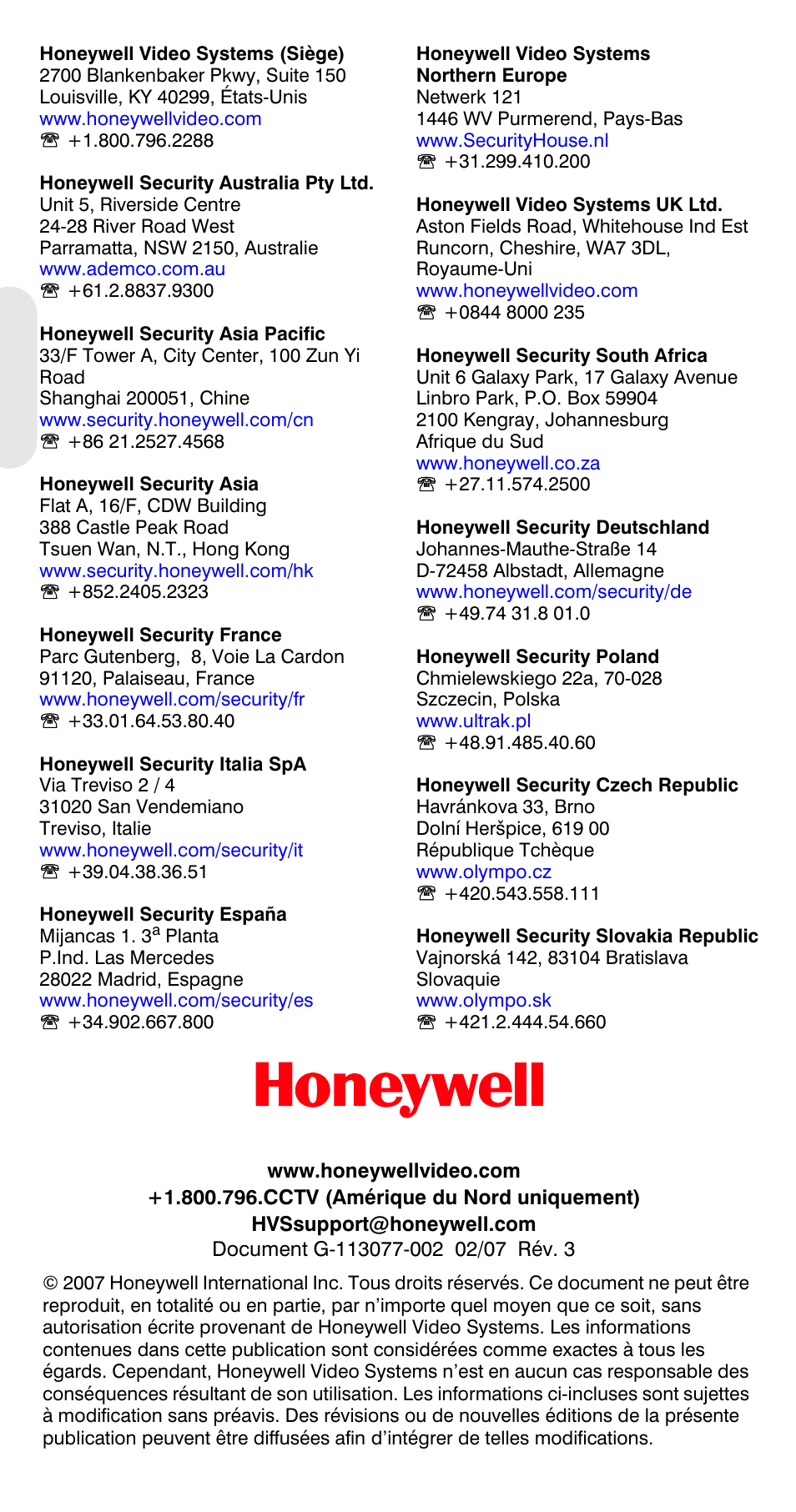 Honeywell HCC334L User Manual | Page 40 / 120