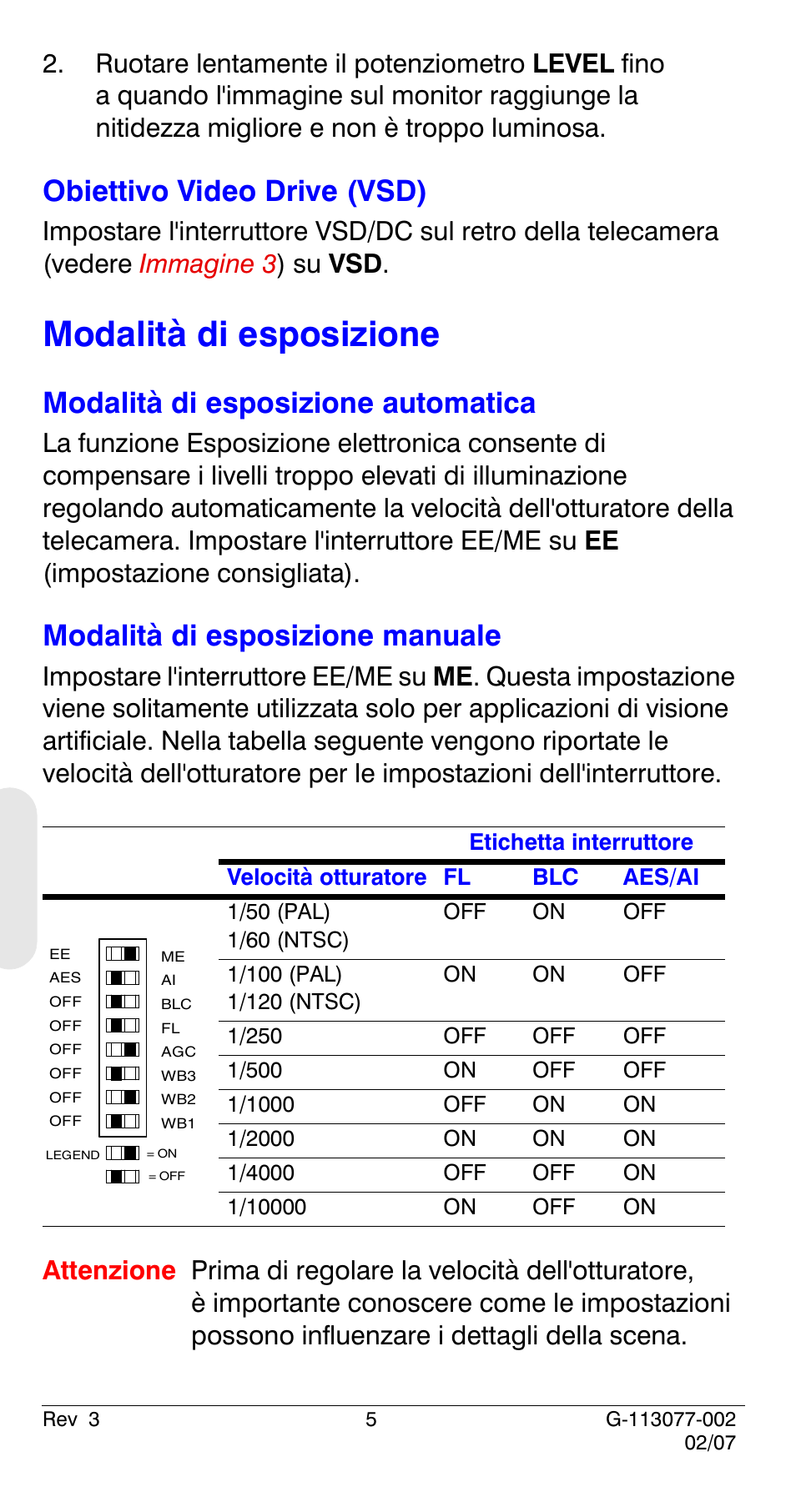 Modalità di esposizione, Obiettivo video drive (vsd), Fferente, vedere | Modalità di, Modalità di esposizione automatica, Modalità di esposizione manuale | Honeywell HCC334L User Manual | Page 70 / 120