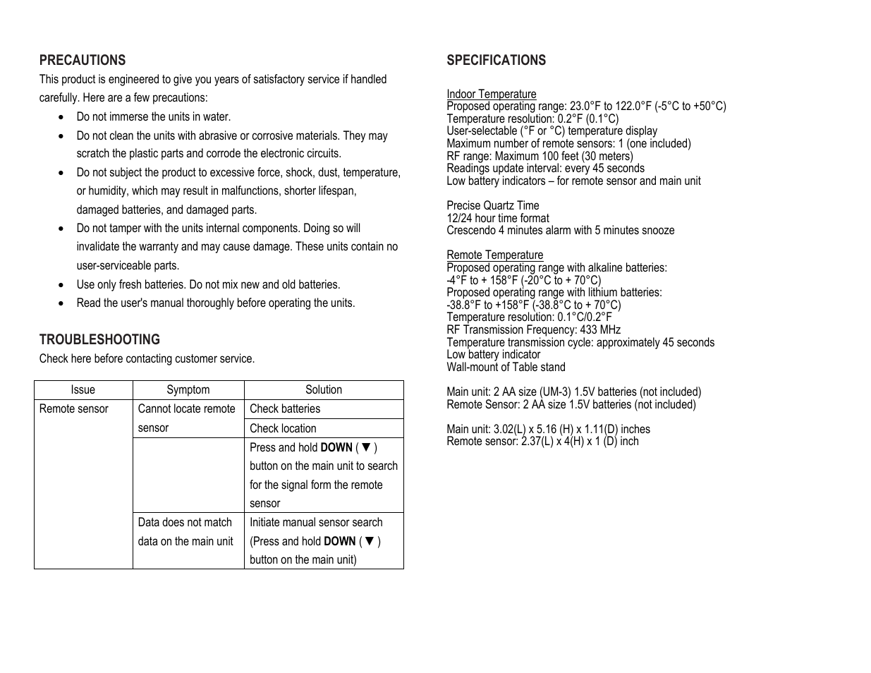 Honeywell TE109NL User Manual | Page 8 / 10
