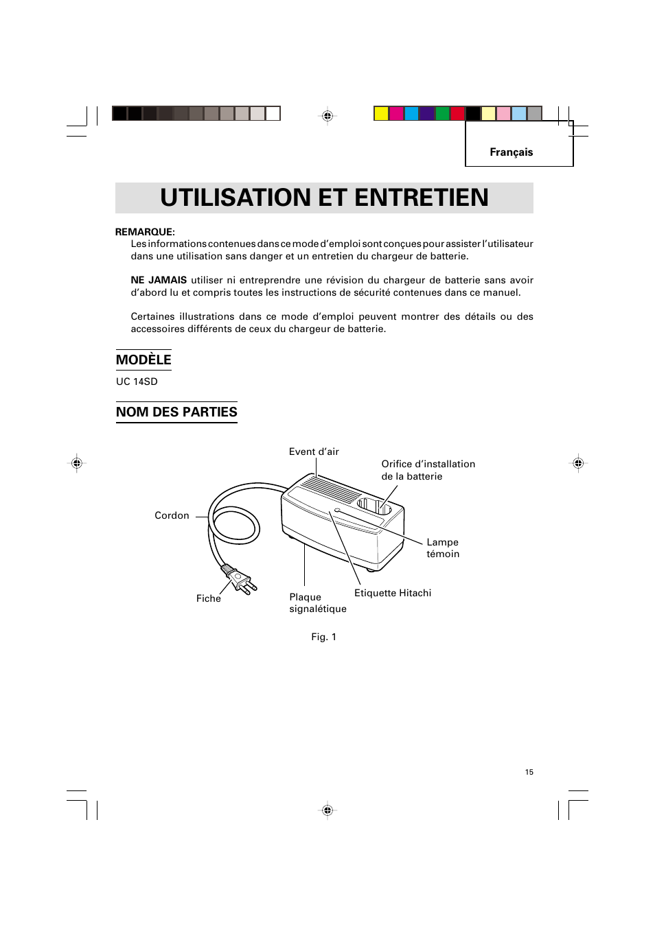 Utilisation et entretien | Honeywell UC 14SD User Manual | Page 15 / 32