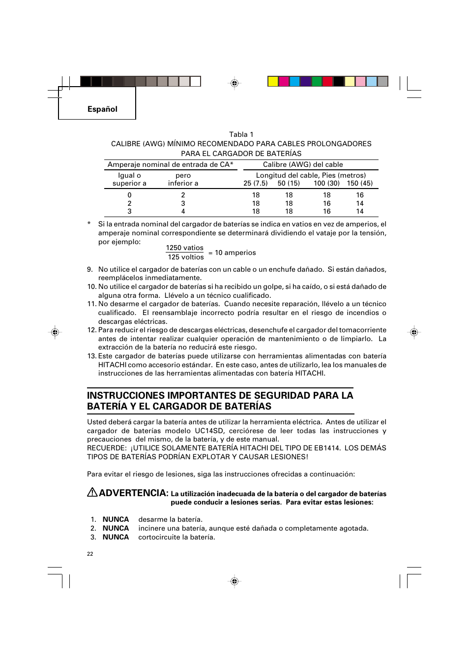 Advertencia | Honeywell UC 14SD User Manual | Page 22 / 32