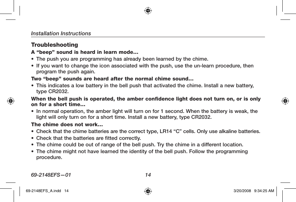Honeywell RCWL330A User Manual | Page 16 / 60