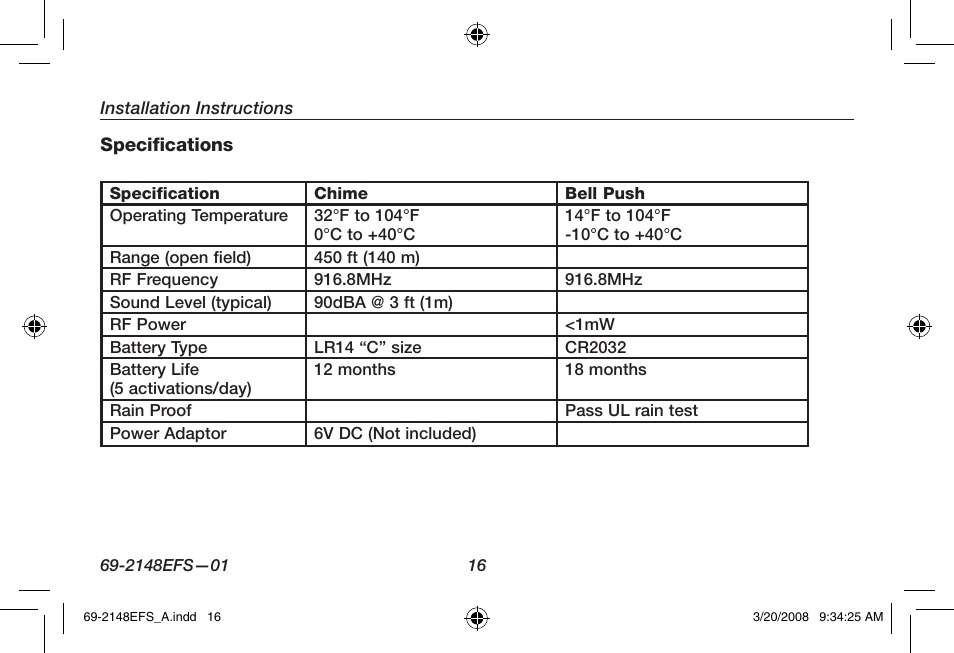 Honeywell RCWL330A User Manual | Page 18 / 60