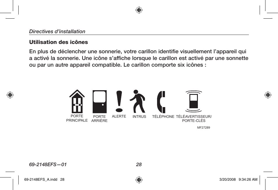 Directives d’installation | Honeywell RCWL330A User Manual | Page 30 / 60