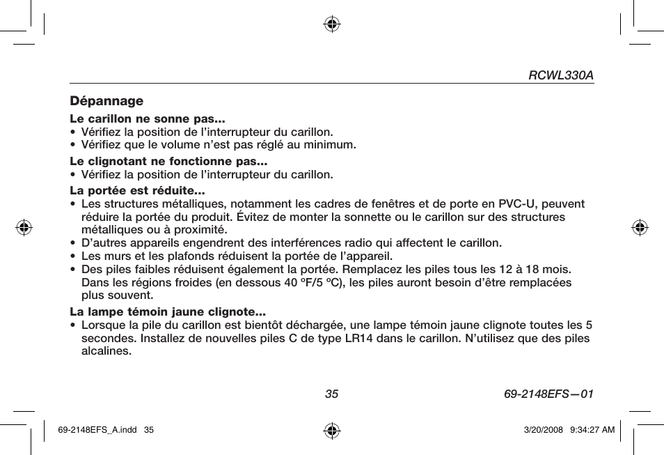 Honeywell RCWL330A User Manual | Page 37 / 60