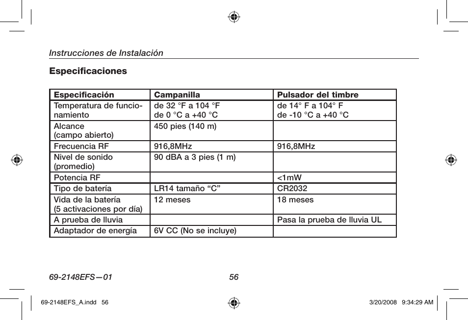 Honeywell RCWL330A User Manual | Page 58 / 60