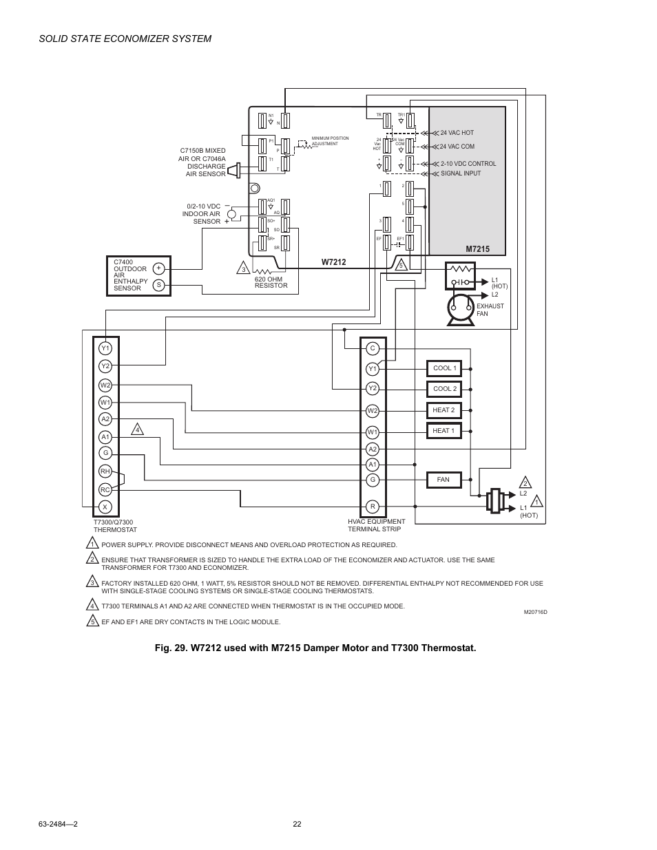 Solid state economizer system | Honeywell M8405 User Manual | Page 22 / 32