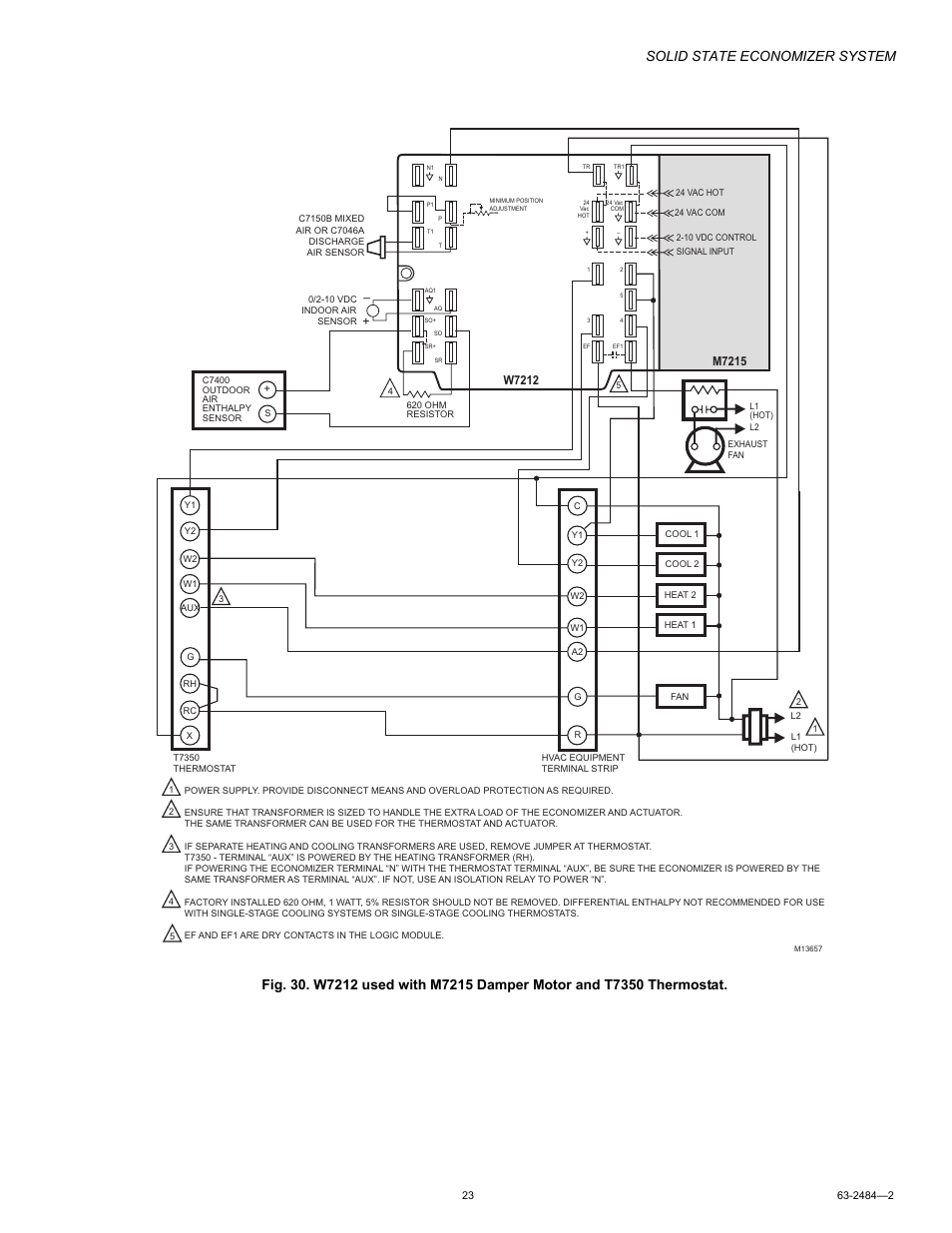 Solid state economizer system | Honeywell M8405 User Manual | Page 23 / 32