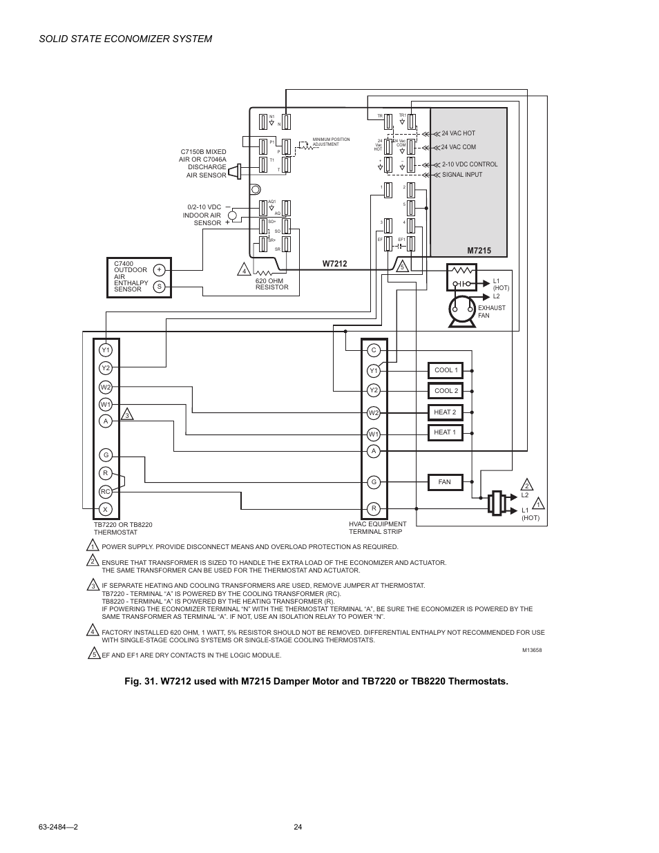 Solid state economizer system | Honeywell M8405 User Manual | Page 24 / 32