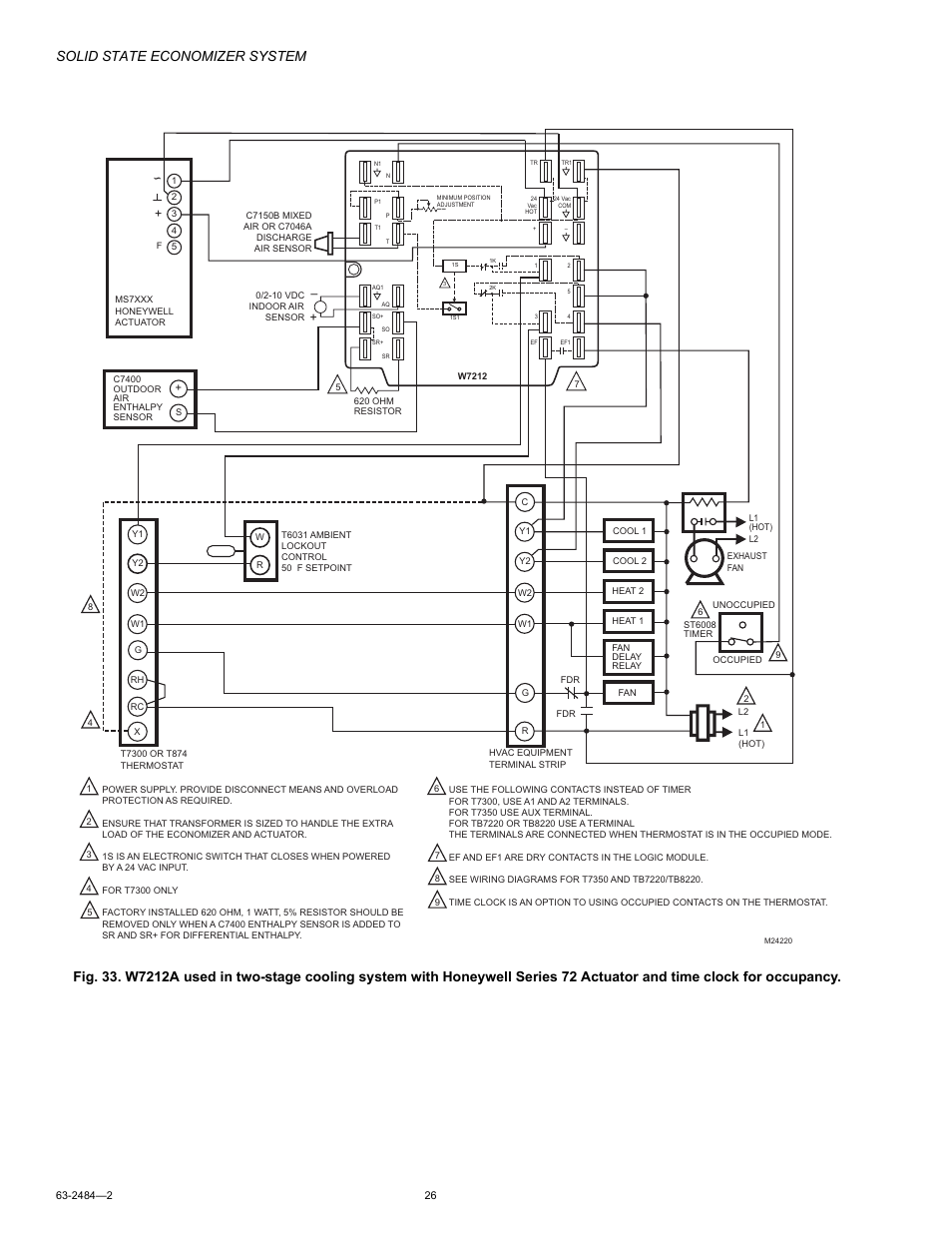 Solid state economizer system | Honeywell M8405 User Manual | Page 26 / 32