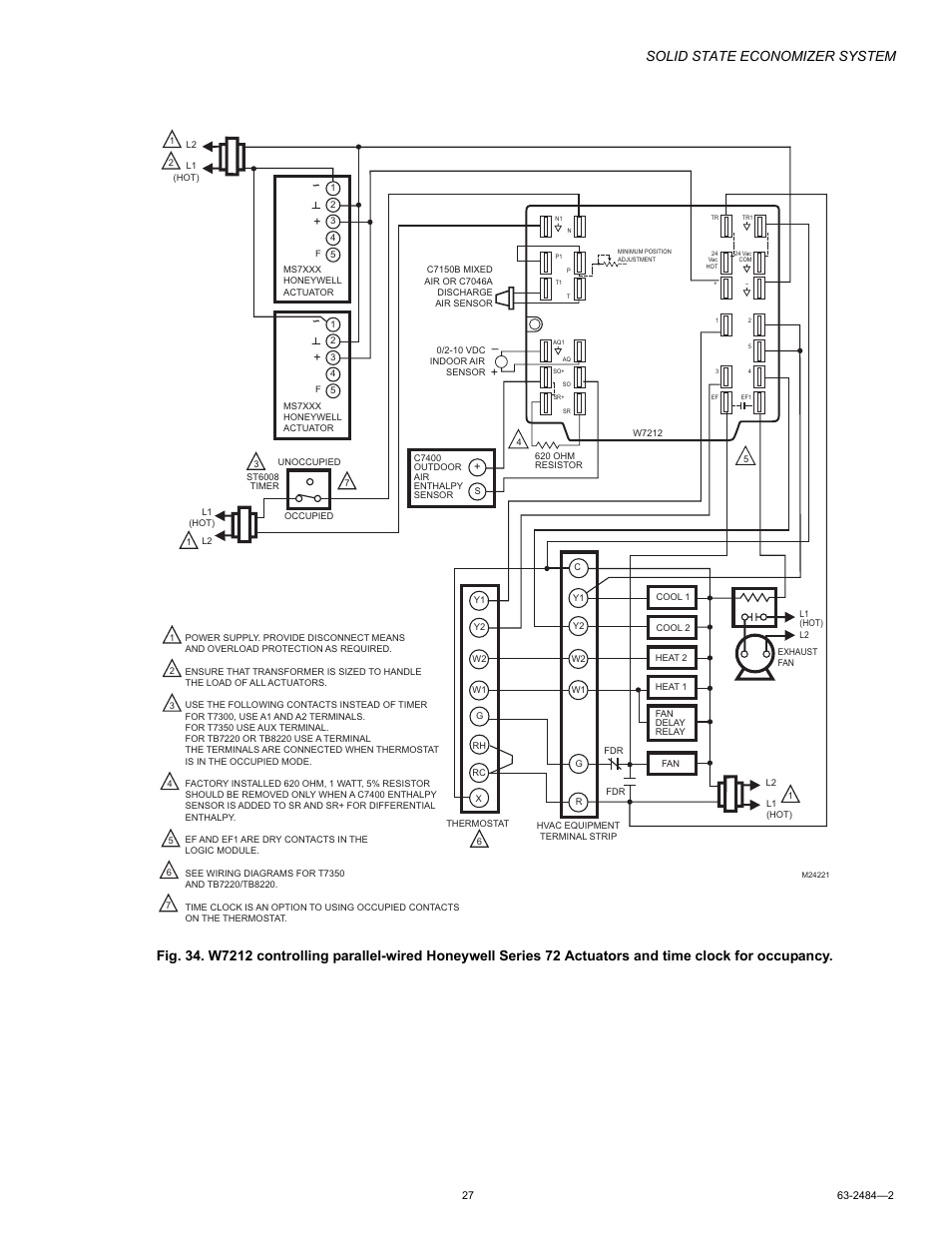 Solid state economizer system | Honeywell M8405 User Manual | Page 27 / 32