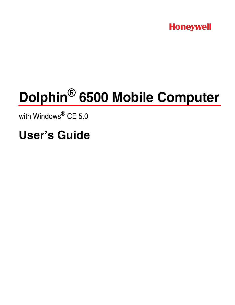 Honeywell DOLPHIN 6500 User Manual | 76 pages