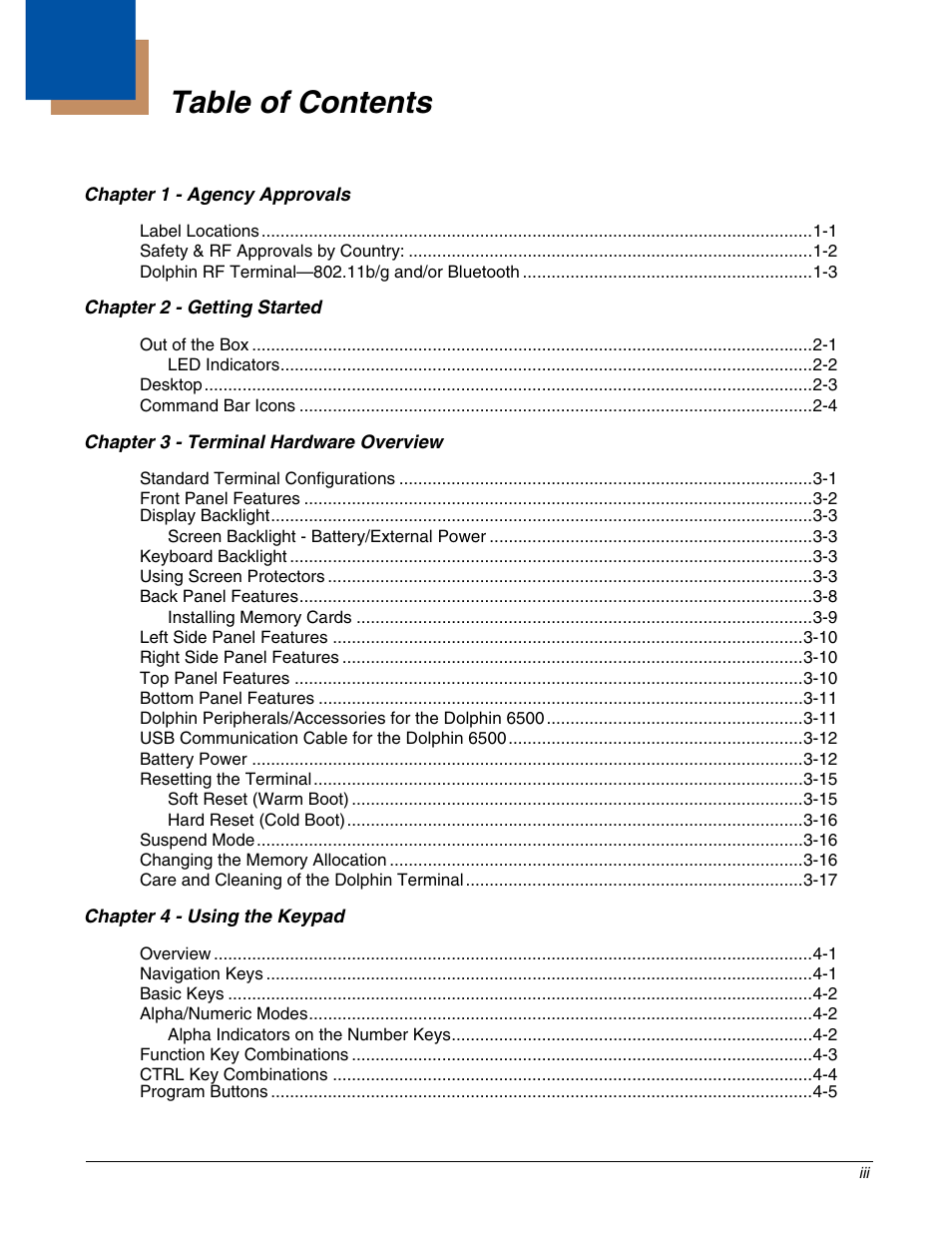 Honeywell DOLPHIN 6500 User Manual | Page 3 / 76