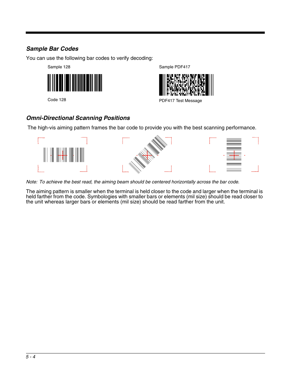 Omni-directional scanning positions | Honeywell DOLPHIN 6500 User Manual | Page 46 / 76