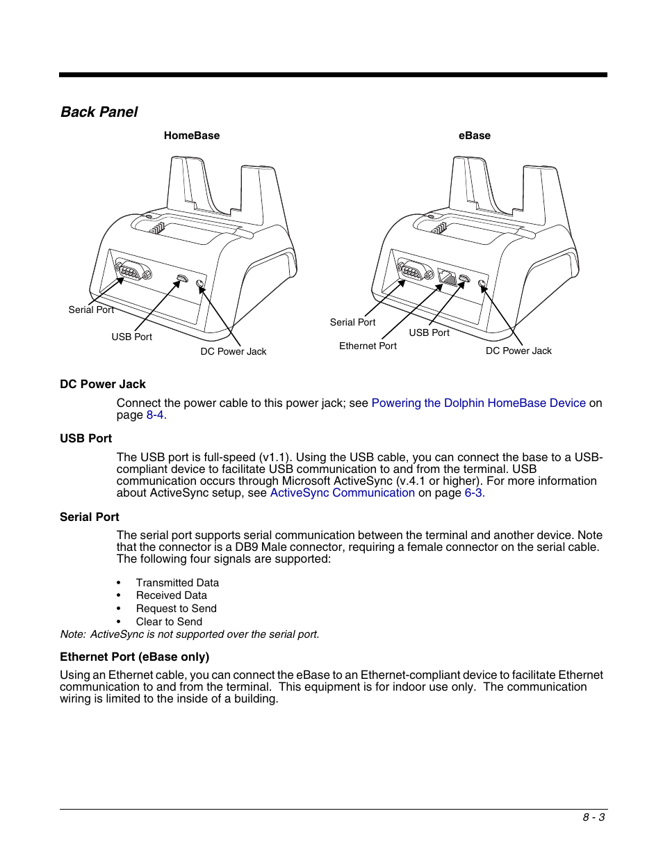 Back panel, Back panel -3 | Honeywell DOLPHIN 6500 User Manual | Page 61 / 76