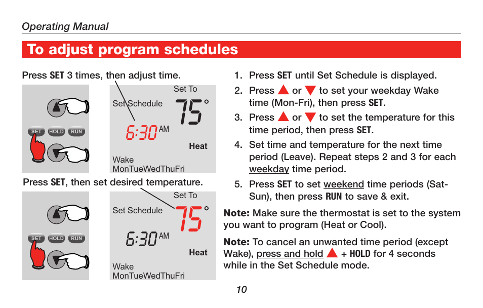 Honeywell RTH4300B User Manual | Page 12 / 64