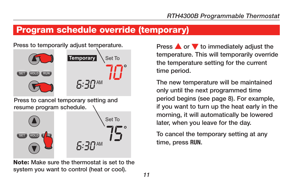 Honeywell RTH4300B User Manual | Page 13 / 64