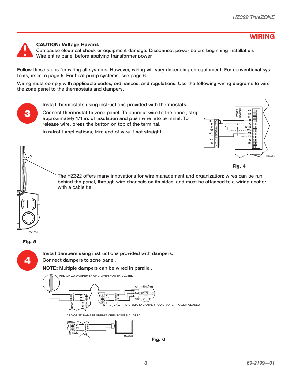 Wiring, Hz322 truezone | Honeywell TRUEZONE HZ322 User Manual | Page 5 / 12