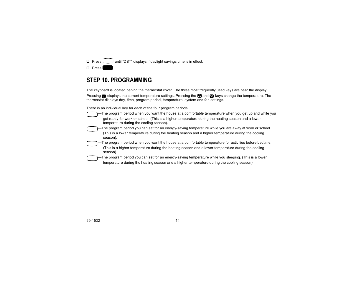 Step 10. programming | Honeywell CT8602 User Manual | Page 14 / 24