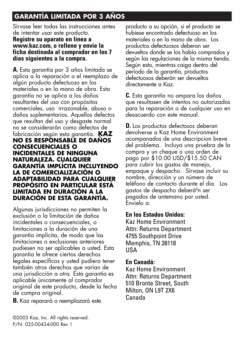 Honeywell HZ-2204 User Manual | Page 21 / 21