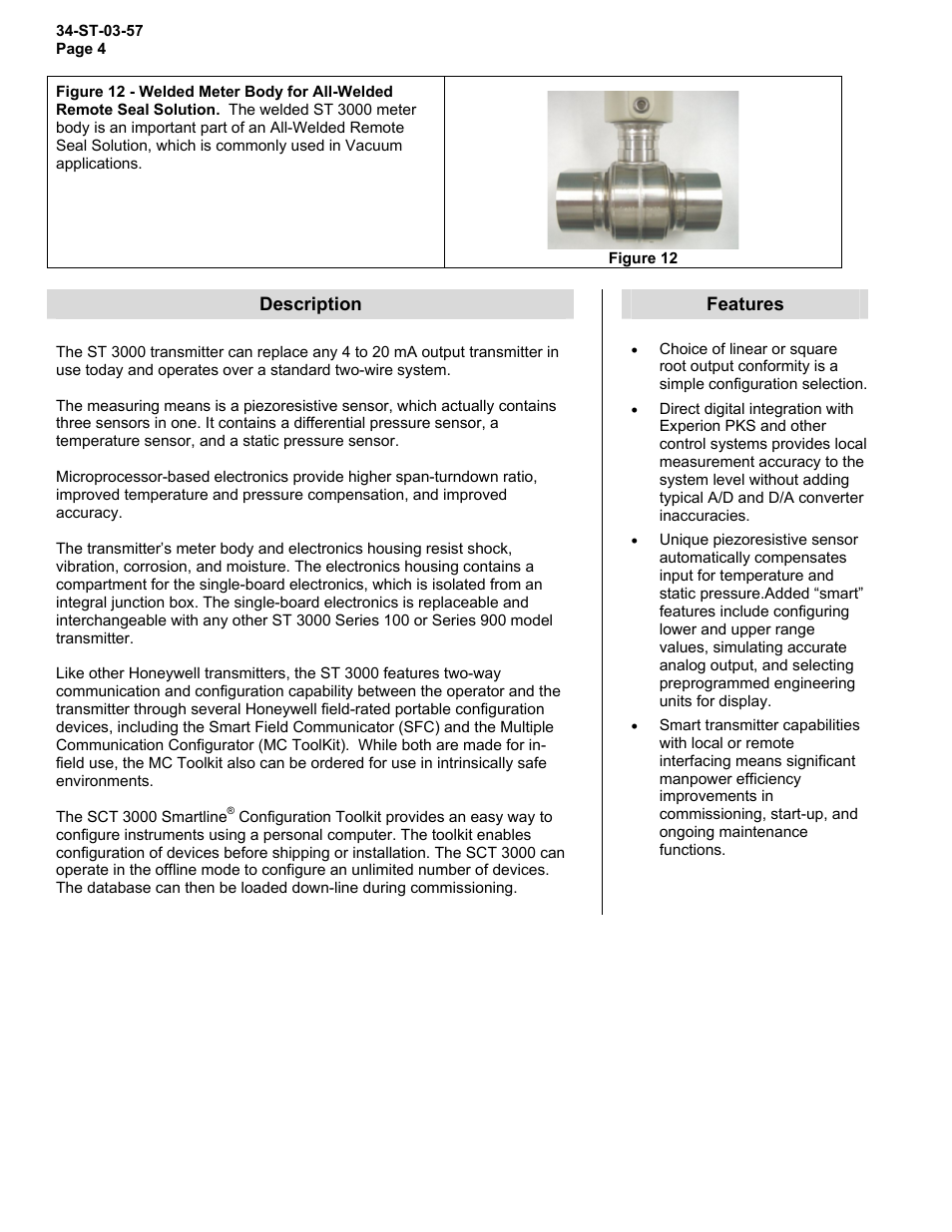 Honeywell ST 3000 SMART TRANSMITTER STR93D User Manual | Page 4 / 32