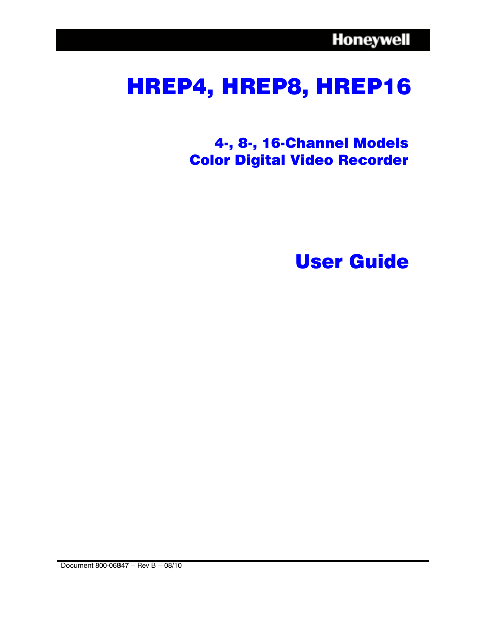 Honeywell HREP4 User Manual | 104 pages