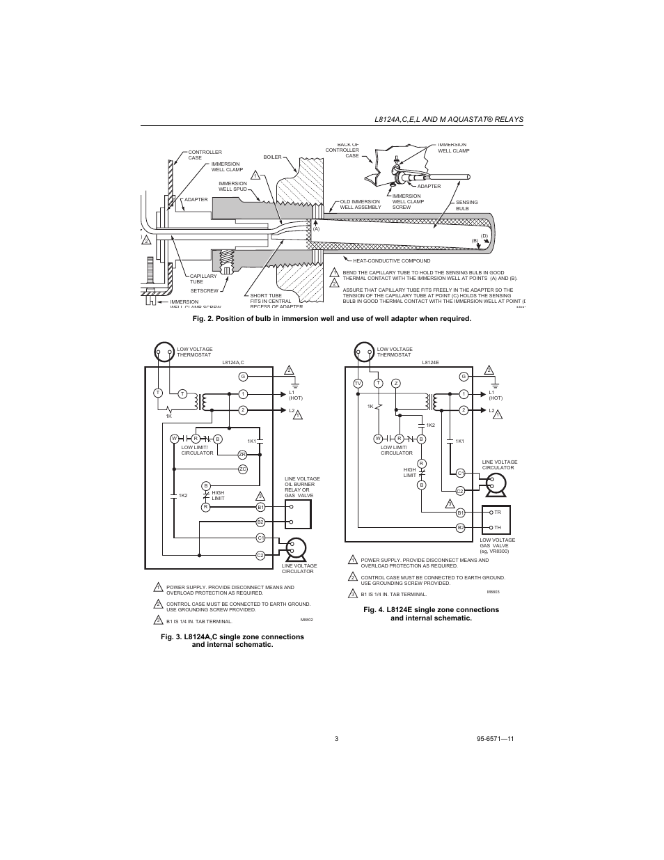 Honeywell AQUASTAT L8124E User Manual | Page 3 / 8