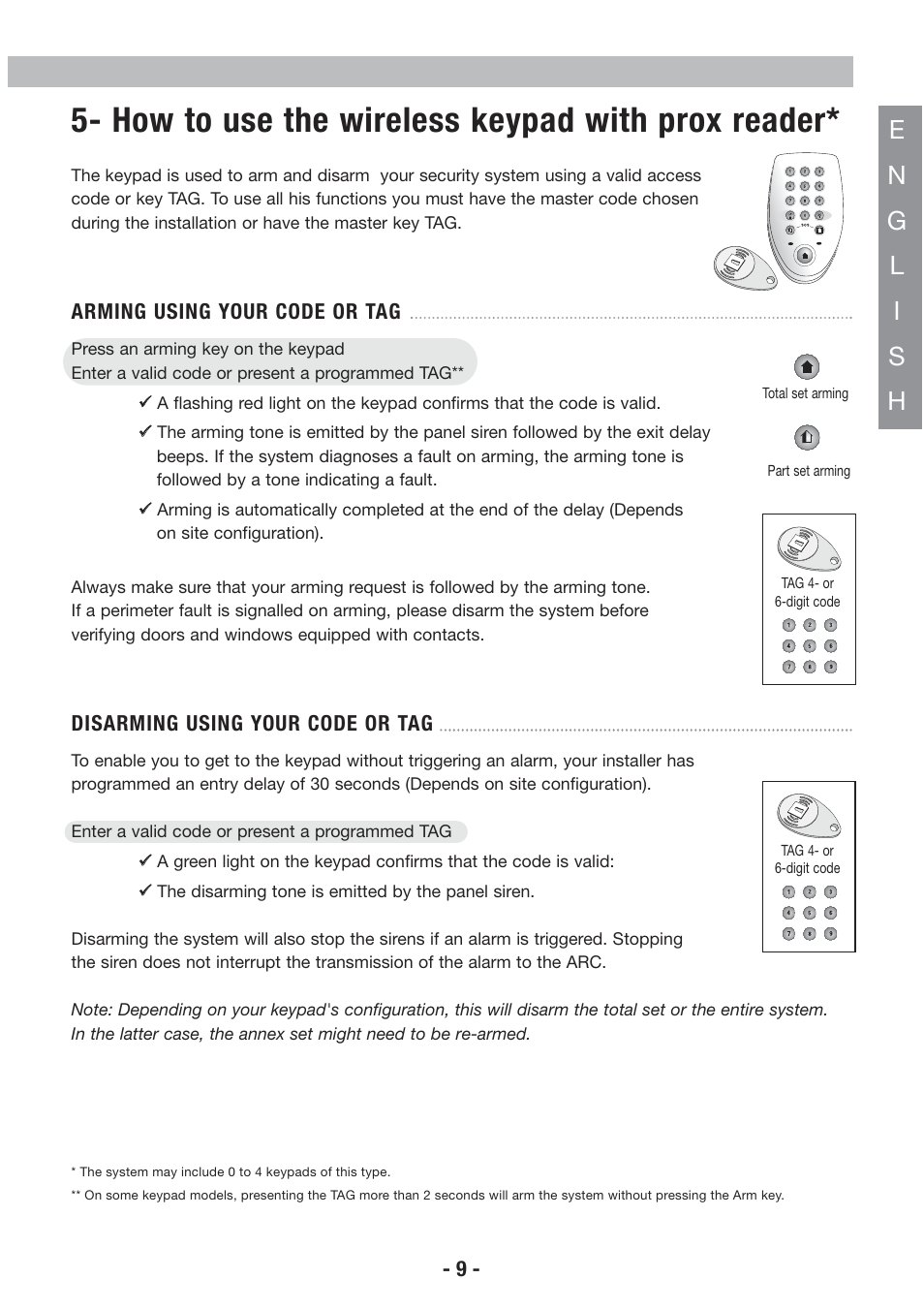How to use the wireless keypad with prox reader | Honeywell EKZ008200B User Manual | Page 10 / 97