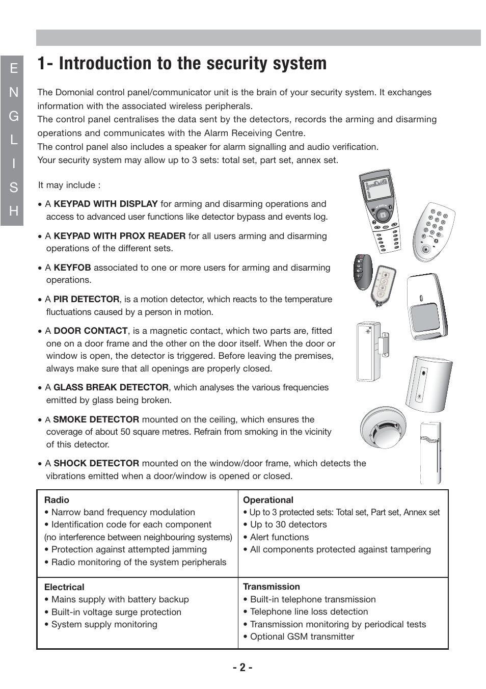 Introduction to the security system | Honeywell EKZ008200B User Manual | Page 3 / 97