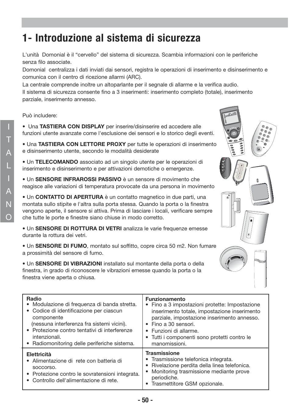 Introduzione al sistema di sicurezza | Honeywell EKZ008200B User Manual | Page 51 / 97