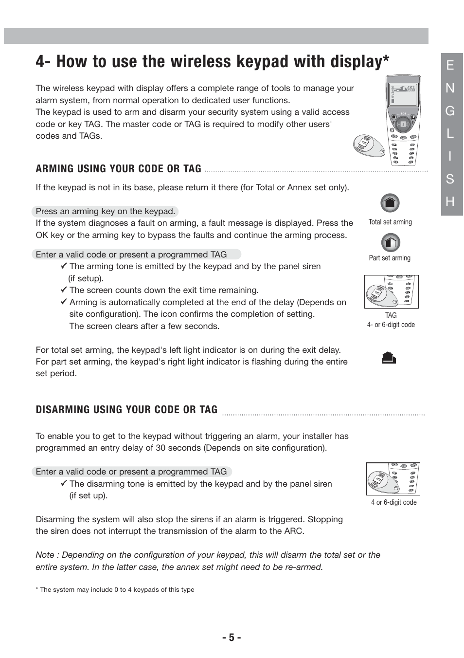 How to use the wireless keypad with display | Honeywell EKZ008200B User Manual | Page 6 / 97