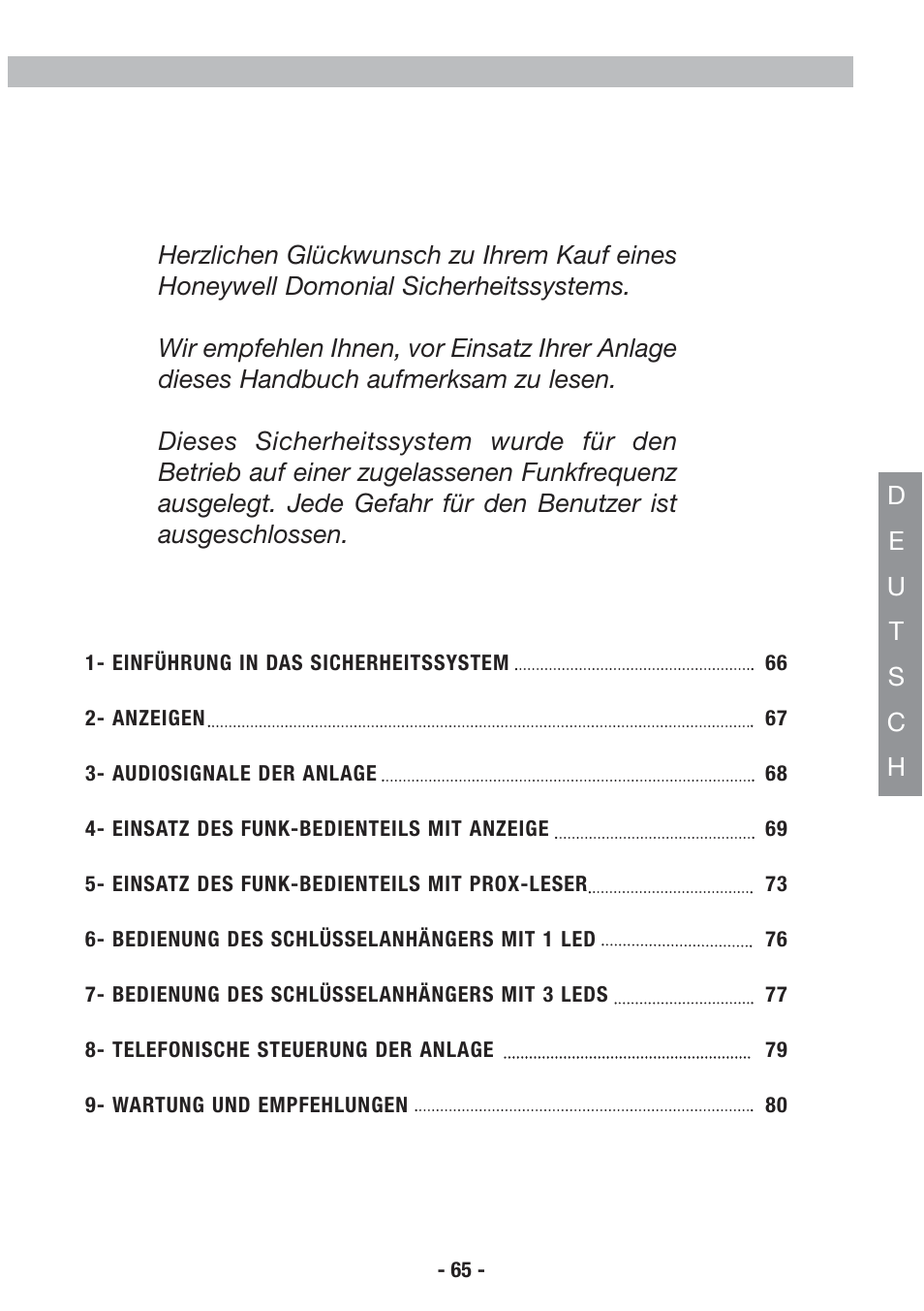 Honeywell EKZ008200B User Manual | Page 66 / 97