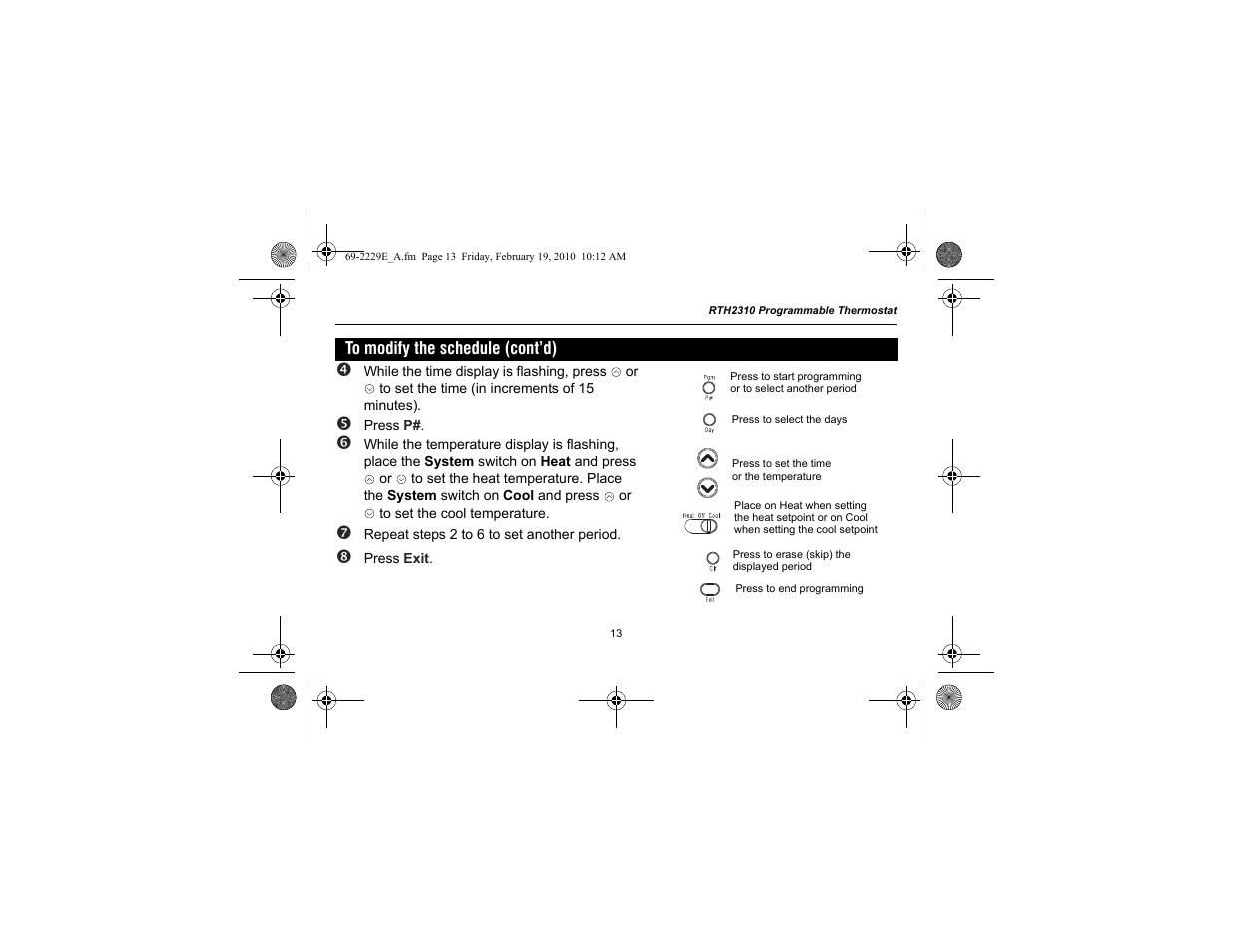 Honeywell RTH2310 User Manual | Page 15 / 44