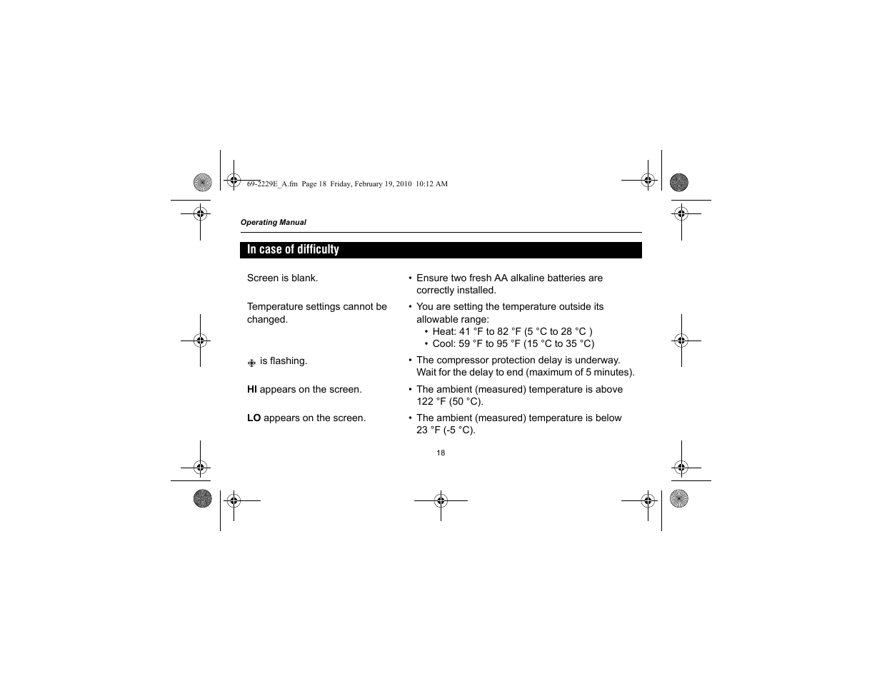 Honeywell RTH2310 User Manual | Page 20 / 44