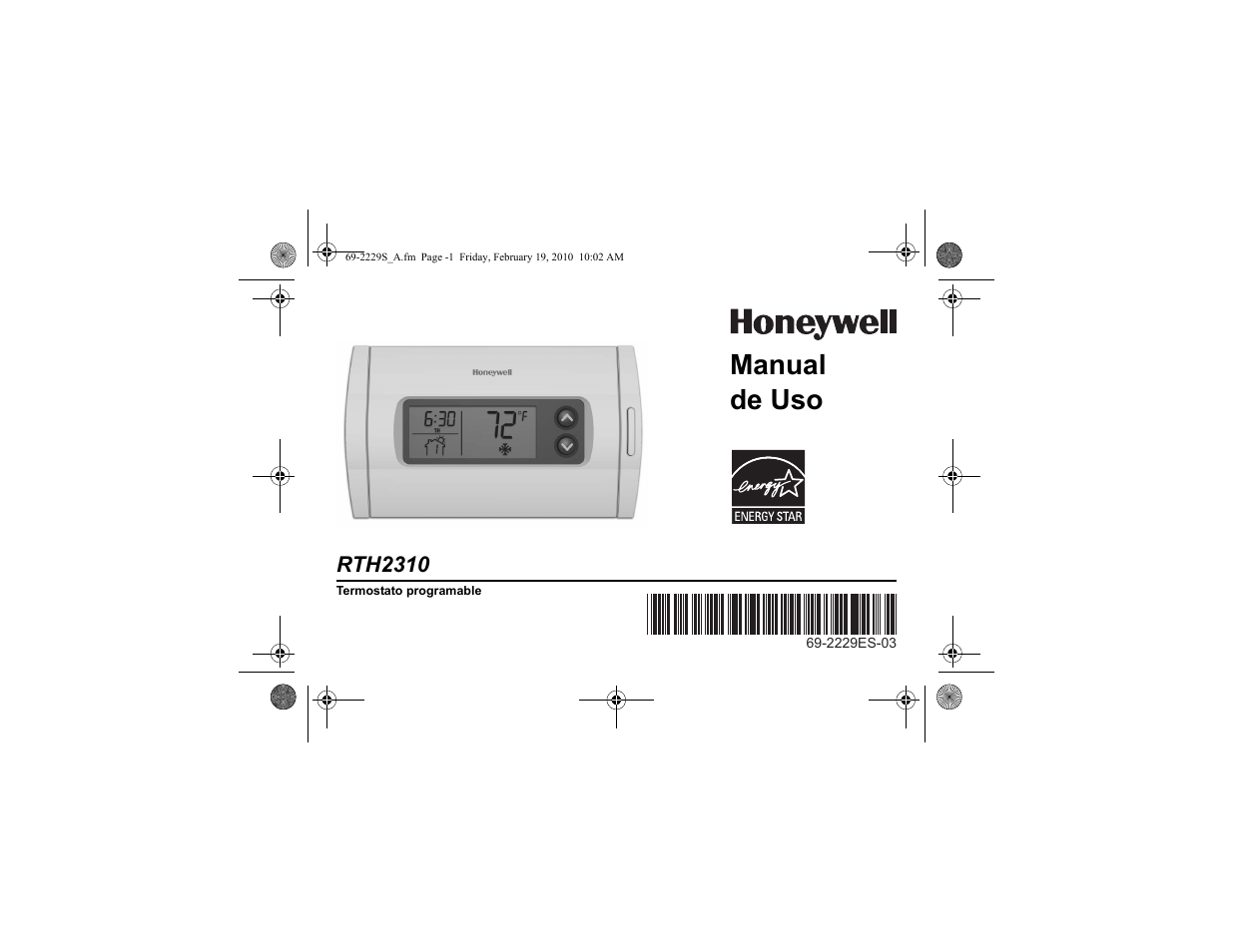 Manual de uso | Honeywell RTH2310 User Manual | Page 23 / 44