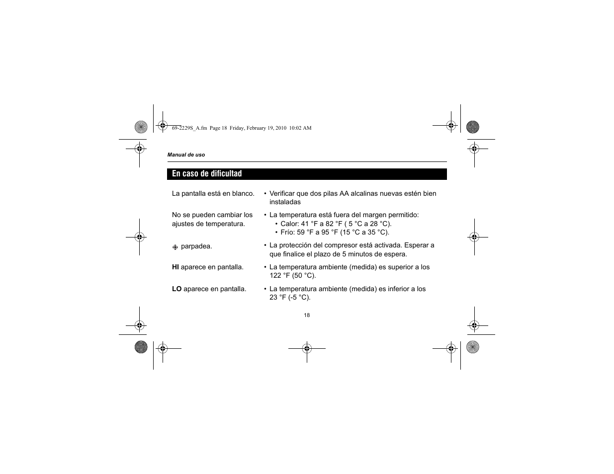 Honeywell RTH2310 User Manual | Page 42 / 44