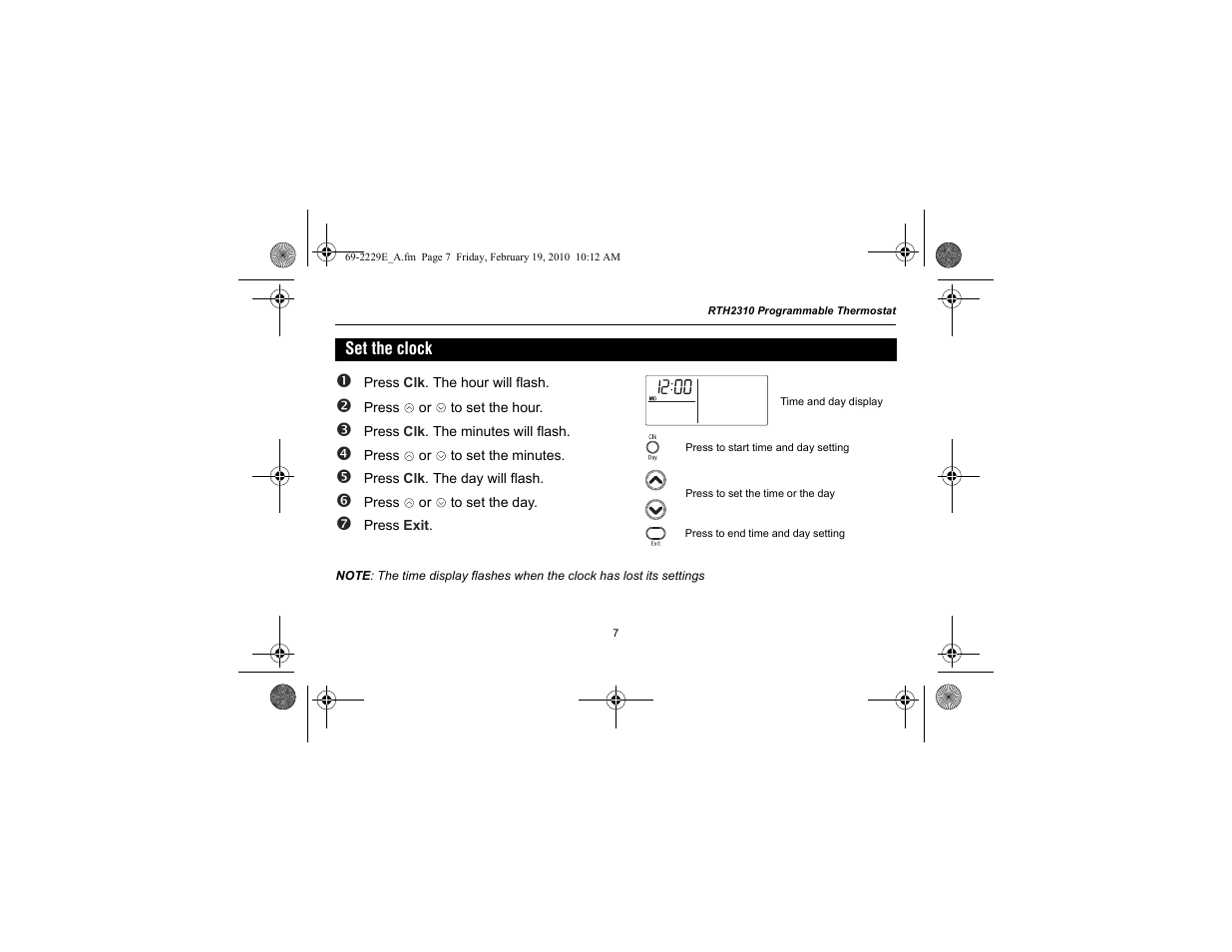 Honeywell RTH2310 User Manual | Page 9 / 44